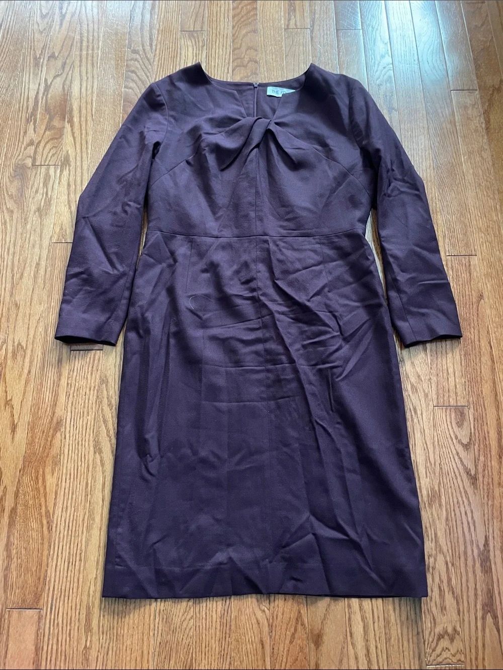 The Fold Wine Red Long Sleeve Shift Dress Women’s Sz 14